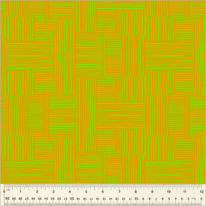 Heather Ross Ruby and Bee Blenders Woven Avocado Turmeric Windham 