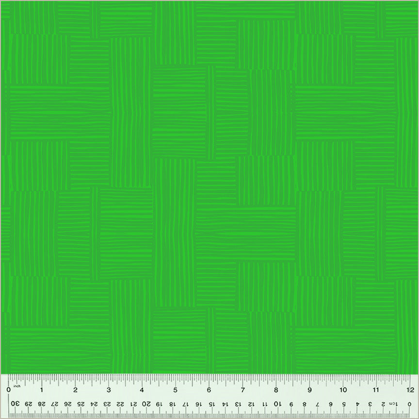 Heather Ross Ruby and Bee Blenders Woven Pasture Evergreen Windham