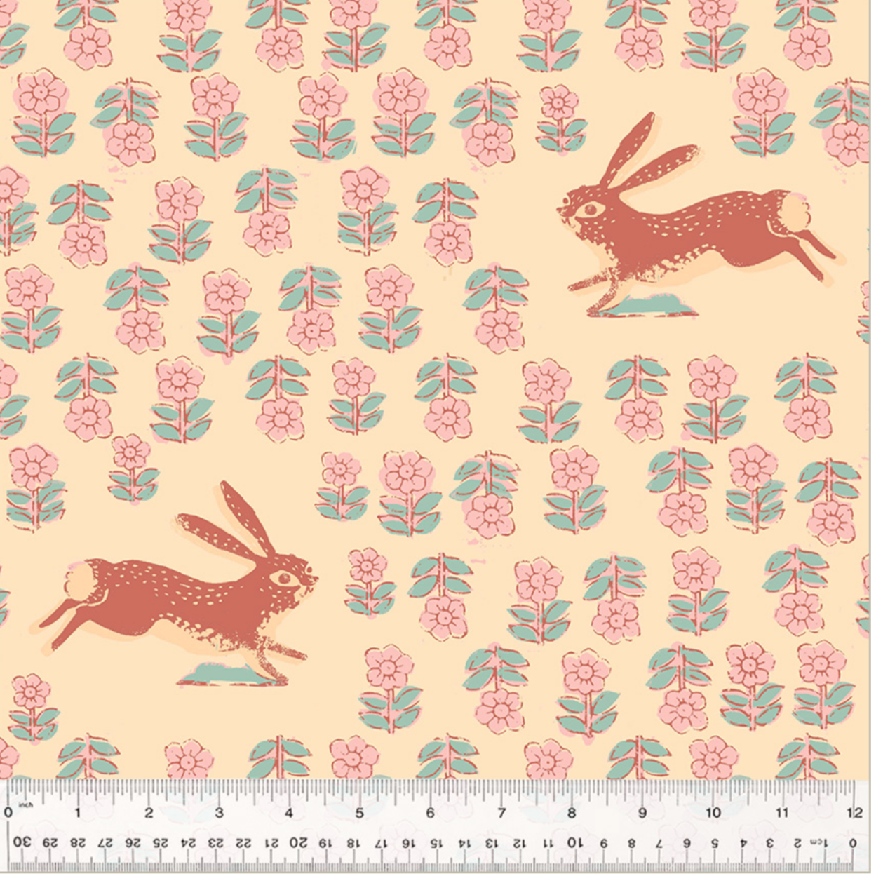 Heather Ross Wideback Meadows 108 Rabbit Blush Windham