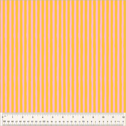 Heather Ross Windham Drawn Stripe 54418-36 Turmeric/Vervain Ruby and Bee Blenders