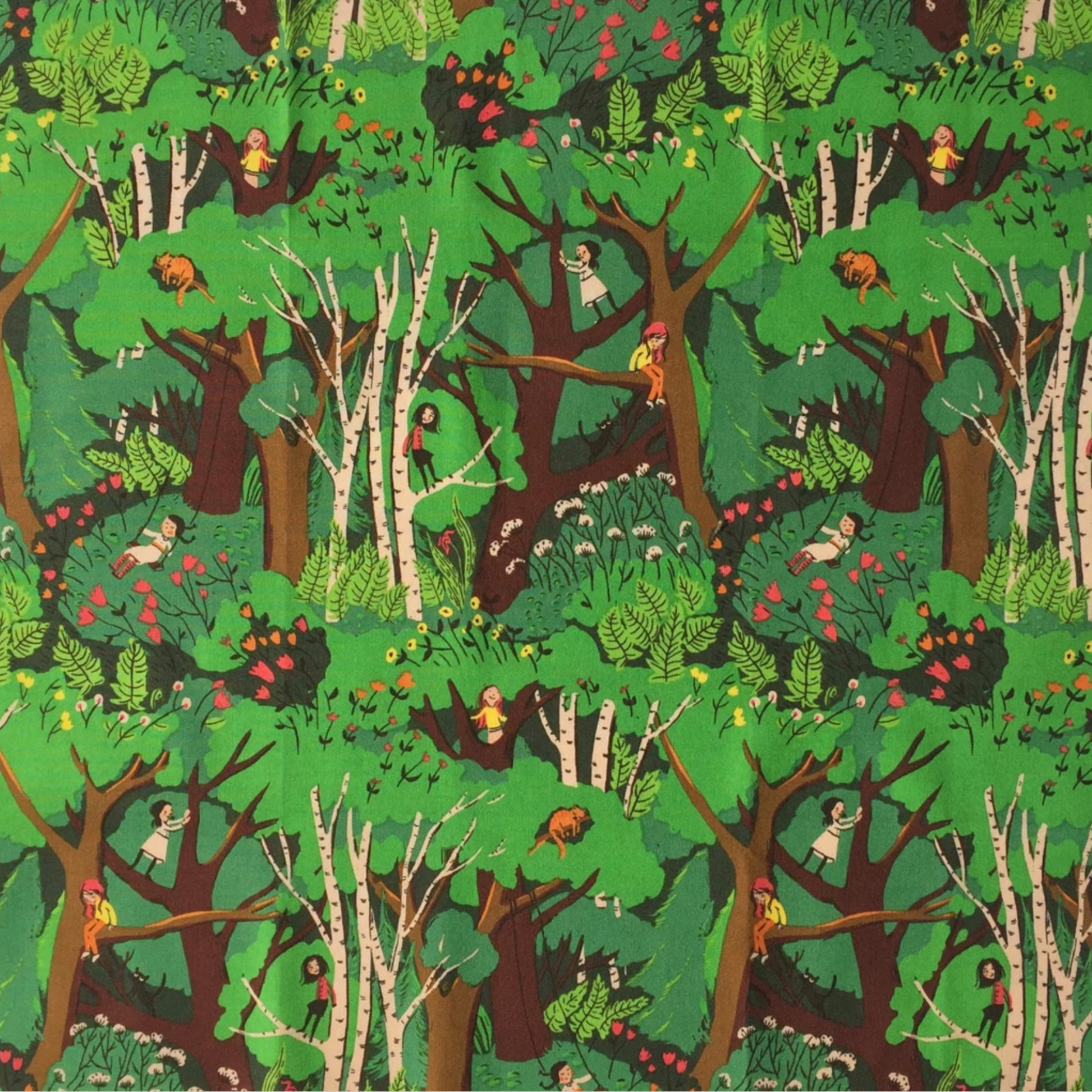 Heather Ross Windham Fabrics 20th Anniversary Climbing Trees 40927A-2 Green
