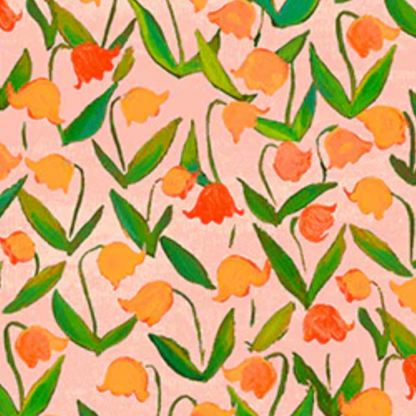 Heather Ross Windham Fabrics By Hand Flowerbed 54257D-3 Salmon