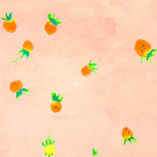 Heather Ross Windham Fabrics By Hand Wild Strawberries 54259D-6 Blush