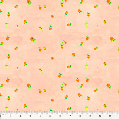 Heather Ross Windham Fabrics By Hand Wild Strawberries 54259D-6 Blush