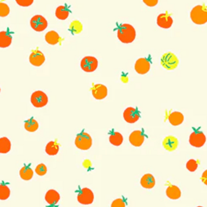 Heather Ross Windham Fabrics Country Mouse Cherry Tomatoes Tangerine 