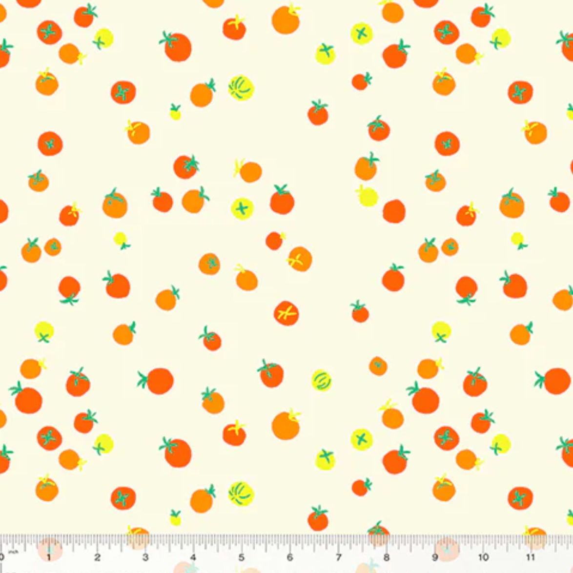 Heather Ross Windham Fabrics Country Mouse Cherry Tomatoes Tangerine 