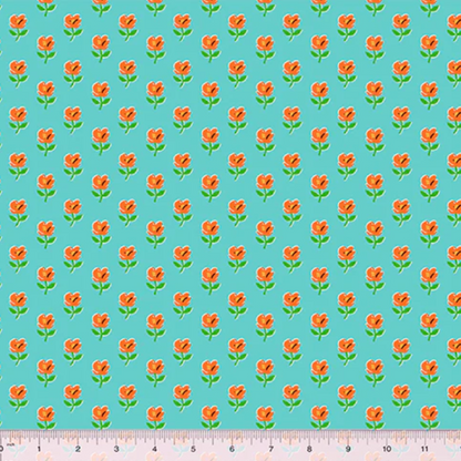 Heather Ross Windham Fabrics Country Mouse Provence Teal