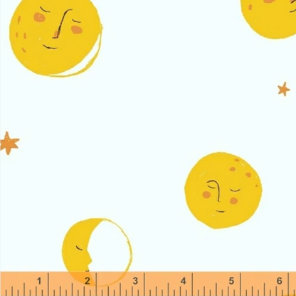 Heather Ross Windham Fabrics Far Far Away 2 Moons Yellow 51200-4