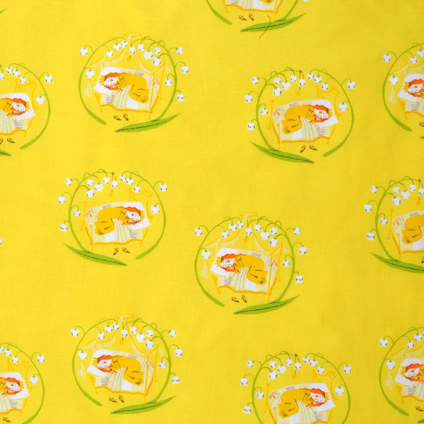 Heather Ross Windham Fabrics Far Far Away 2 Sleeping Beauty Yellow 51198-4