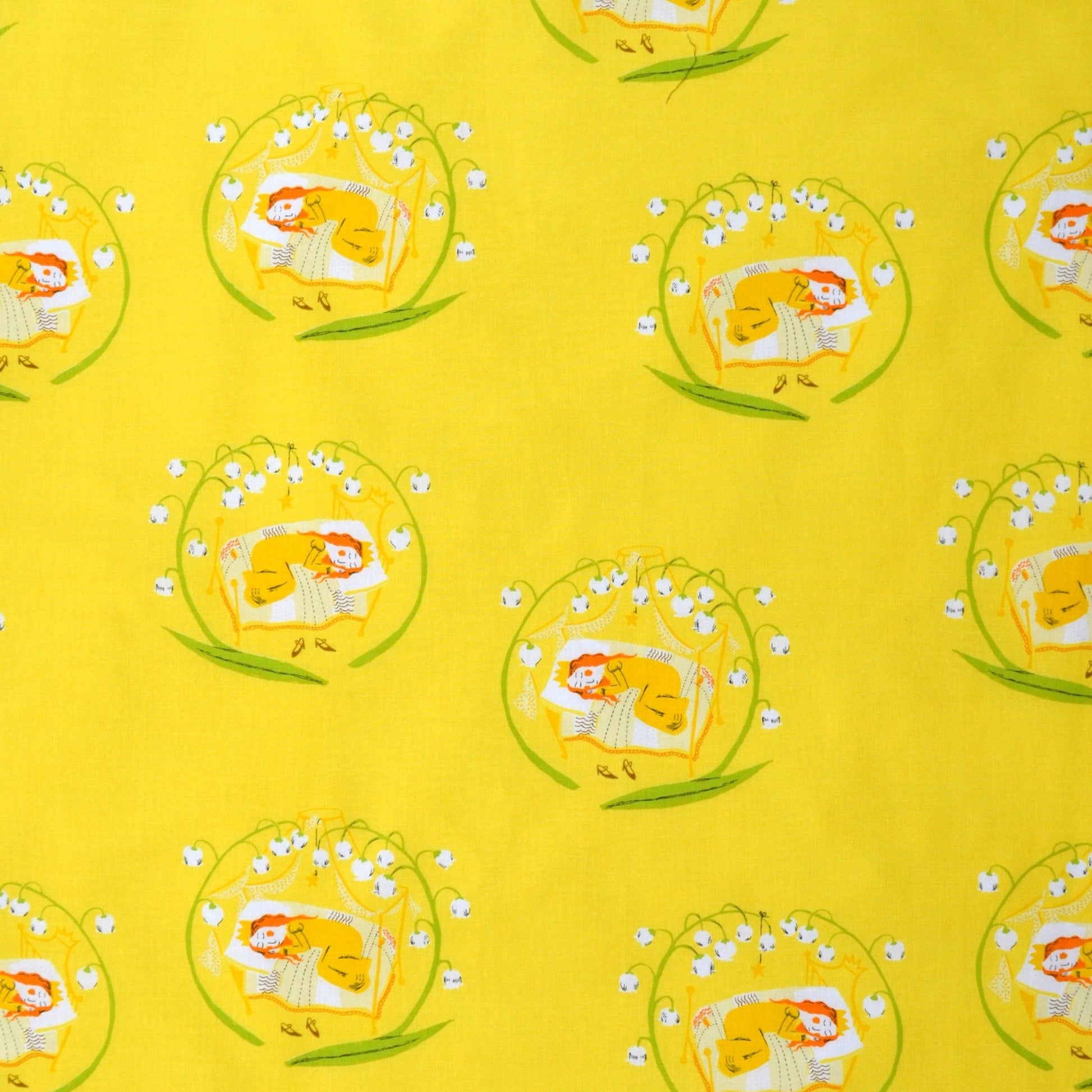 Heather Ross Windham Fabrics Far Far Away 2 Sleeping Beauty Yellow 51198-4