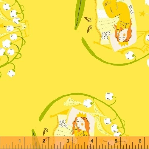 Heather Ross Windham Fabrics Far Far Away 2 Sleeping Beauty Yellow 51198-4