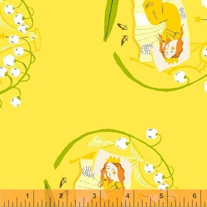 Heather Ross Windham Fabrics Far Far Away 2 Sleeping Beauty Yellow 51198-4