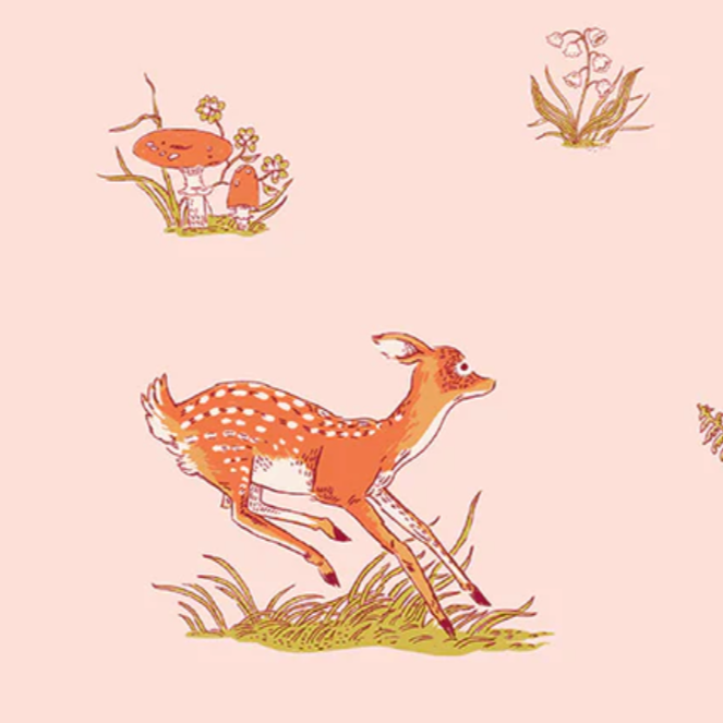 Heather Ross Windham Fabrics Forestburg Beargrass 53845-1 Blush