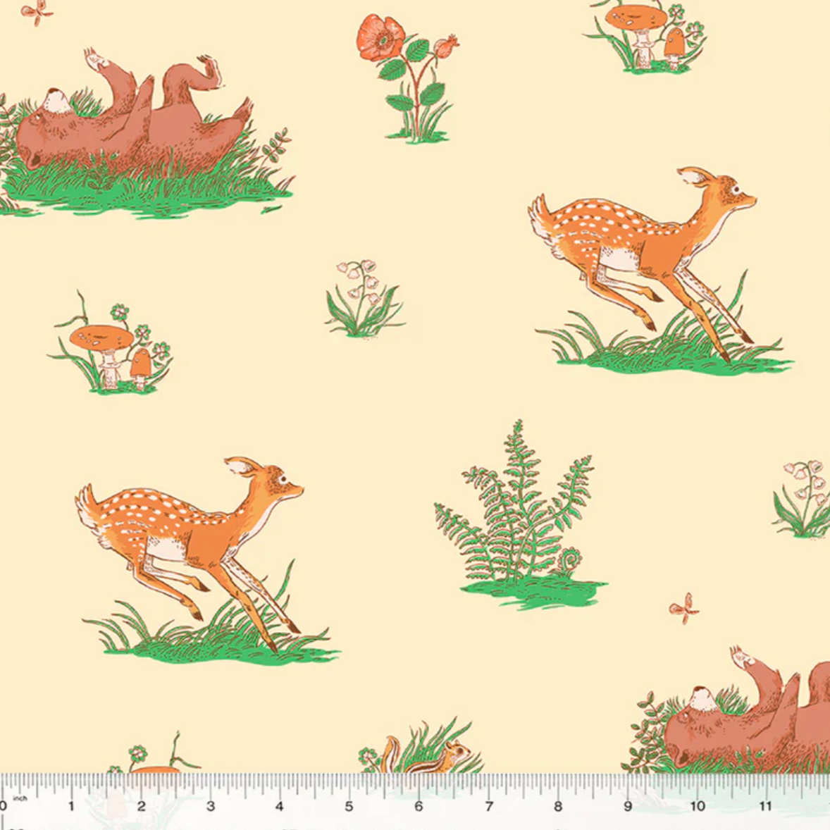 Heather Ross Windham Fabrics Forestburg Beargrass 53845-2 Peach