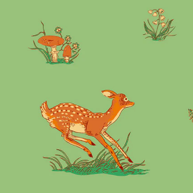 Heather Ross Windham Fabrics Forestburg Beargrass 53845-4 Sage