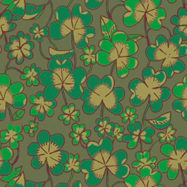 Heather Ross Windham Fabrics Forestburg Clover 53847-10 Olive