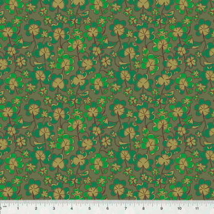 Heather Ross Windham Fabrics Forestburg Clover 53847-10 Olive