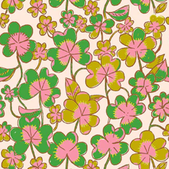 Heather Ross Windham Fabrics Forestburgh Clover 53847-1 Blush