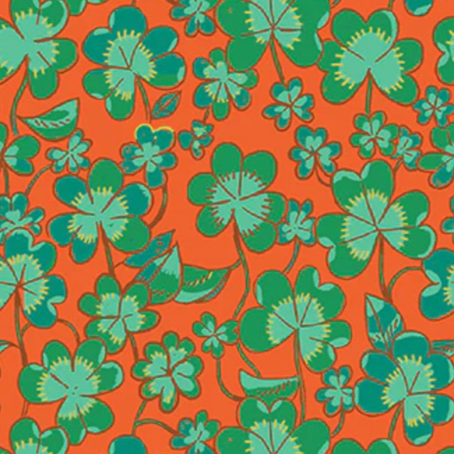 Heather Ross Windham Fabrics Forestburgh Clover 53847-8 Rust