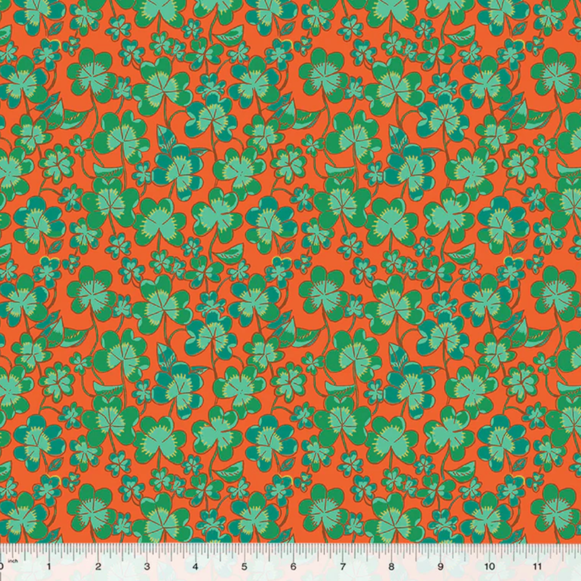 Heather Ross Windham Fabrics Forestburgh Clover 53847-8 Rust