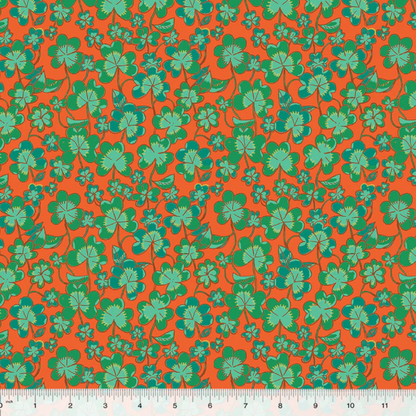 Heather Ross Windham Fabrics Forestburgh Clover 53847-8 Rust