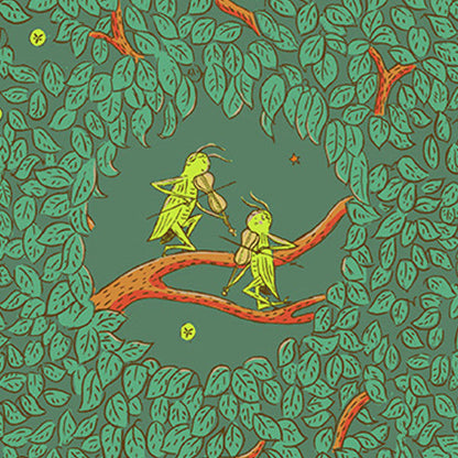 Heather Ross Windham Fabrics Forestburgh Night Music Leaf