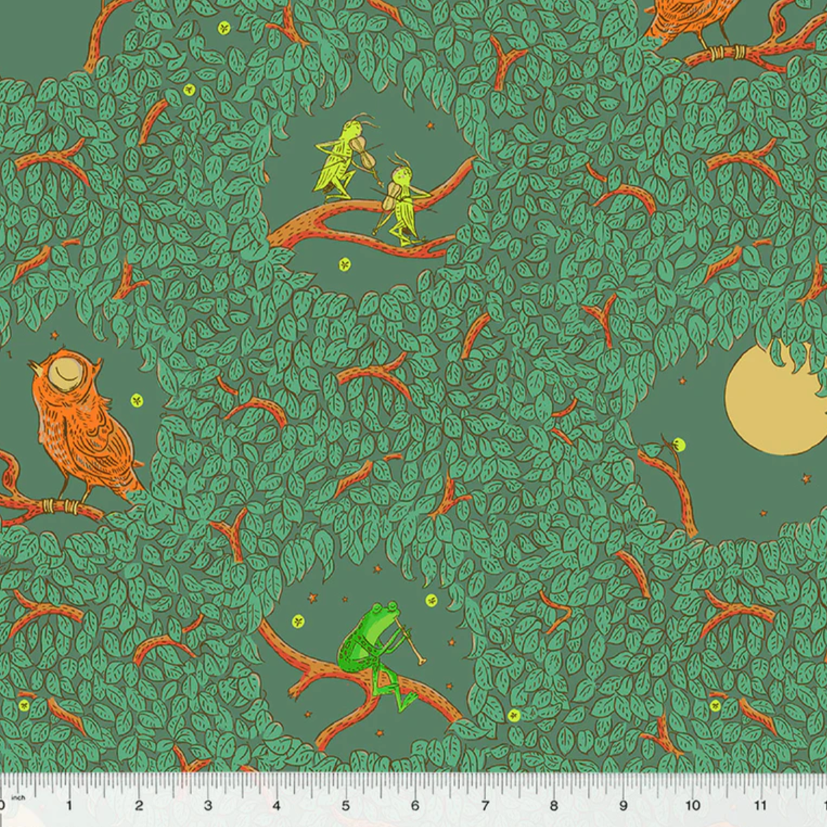 Heather Ross Windham Fabrics Forestburgh Night Music Leaf