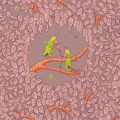 Heather Ross Windham Fabrics Forestburgh Night Music Mauve