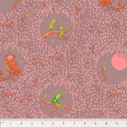 Heather Ross Windham Fabrics Forestburgh Night Music Mauve