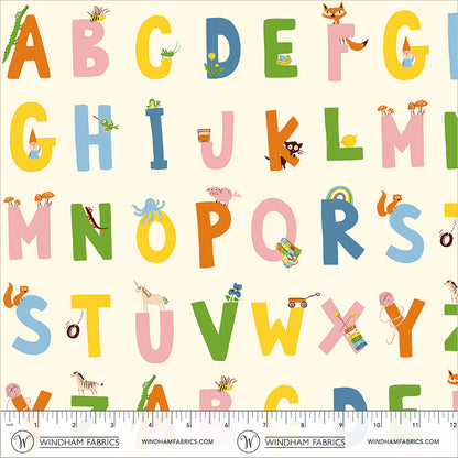 Heather Ross Windham Fabrics Heather Ross Favorites Alphabet 43481D-3Cream