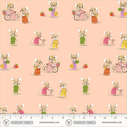 Heather Ross Windham Fabrics Heather Ross Favorites Country Mouse City Mouse 50897D-2Blush