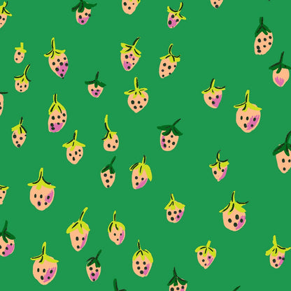 Heather Ross Windham Fabrics Heather Ross Favorites Field Strawberries 50899D-12Jade