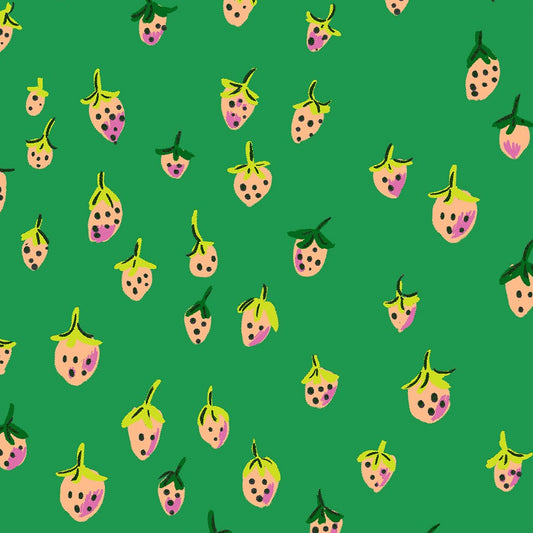 Heather Ross Windham Fabrics Heather Ross Favorites Field Strawberries 50899D-12Jade