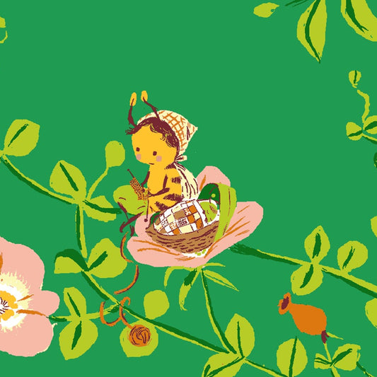 Heather Ross Windham Fabrics Heather Ross Favorites Nanny Bee 37023D-12JADE 