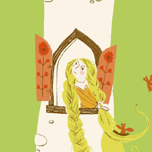 Heather Ross Windham Fabrics Heather Ross Favorites Rapunzel 51197D-1Green