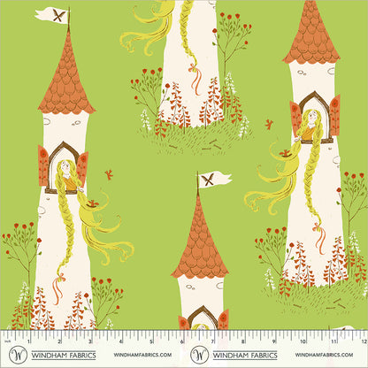 Heather Ross Windham Fabrics Heather Ross Favorites Rapunzel 51197D-1Green