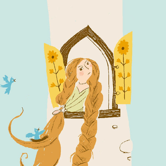 Heather Ross Windham Fabrics Heather Ross Favorites Rapunzel 51197D-2Aqua