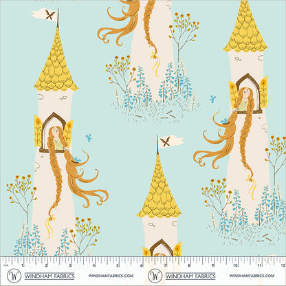 Heather Ross Windham Fabrics Heather Ross Favorites Rapunzel 51197D-2Aqua
