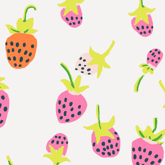 Heather Ross Windham Fabrics Heather Ross Favorites Strawberries 37024D-14Blush