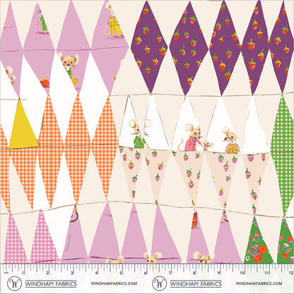 Heather Ross Windham Fabrics Heather Ross Favorites Trixie Collage  50896D-2Blush