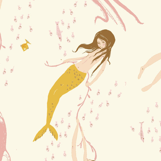 Heather Ross Windham Fabrics Heather Ross Favorites Underwater Sisters 40943D-11Blush-Pink