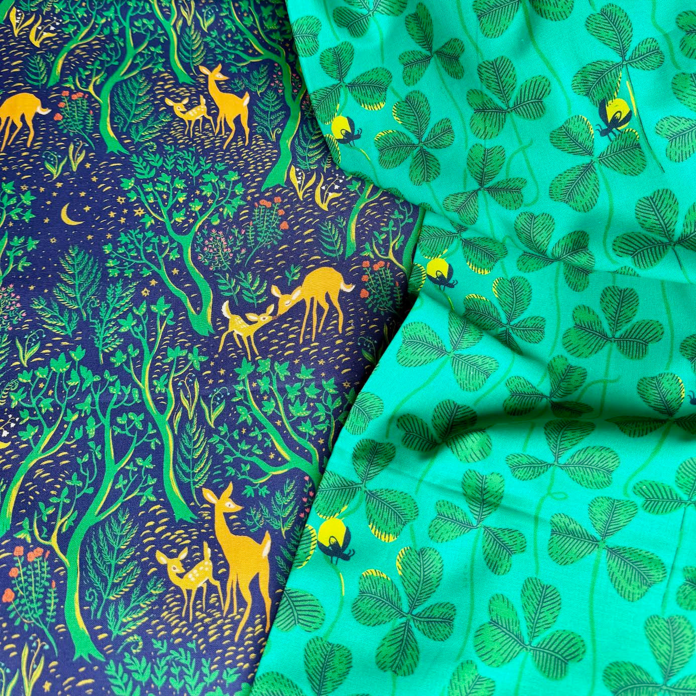 Heather Ross Windham Fabrics Night Visitor Wideback 108 53586W-1DES Midnight