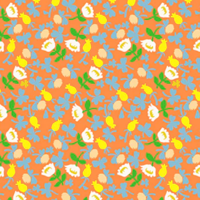 Heather Ross Windham Fabrics Studio Edit Calico Orange 37027D-9