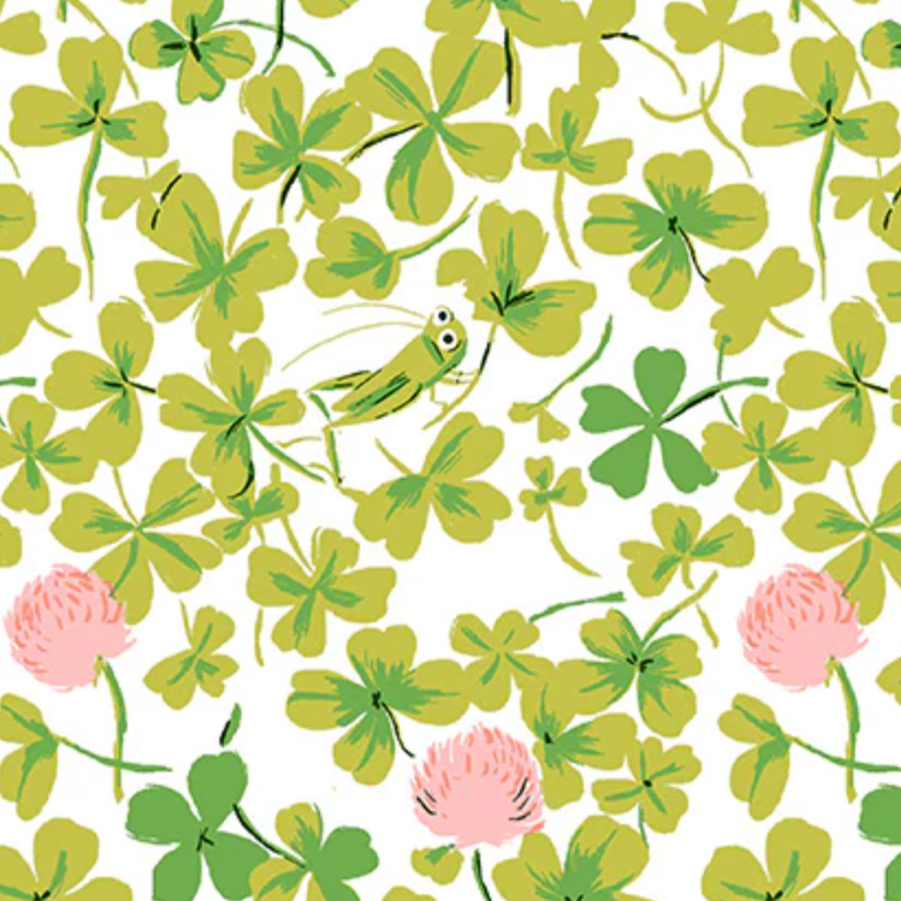 Heather Ross Windham Fabrics Studio Edit Cricket Clover Pink 37026D-6