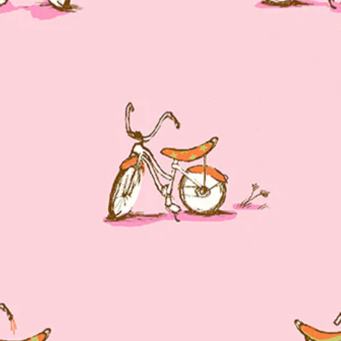 Heather Ross Windham Fabrics Studio Edit Dream Bike Pink 54327D-6