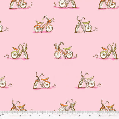 Heather Ross Windham Fabrics Studio Edit Dream Bike Pink 54327D-6