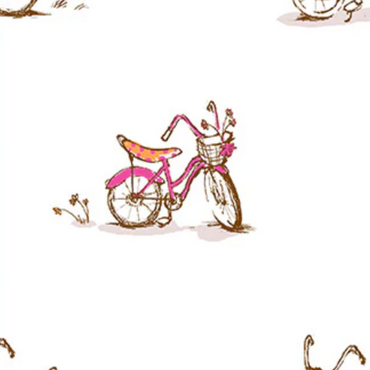 Heather Ross Windham Fabrics Studio Edit Dream Bike White 54327D-3