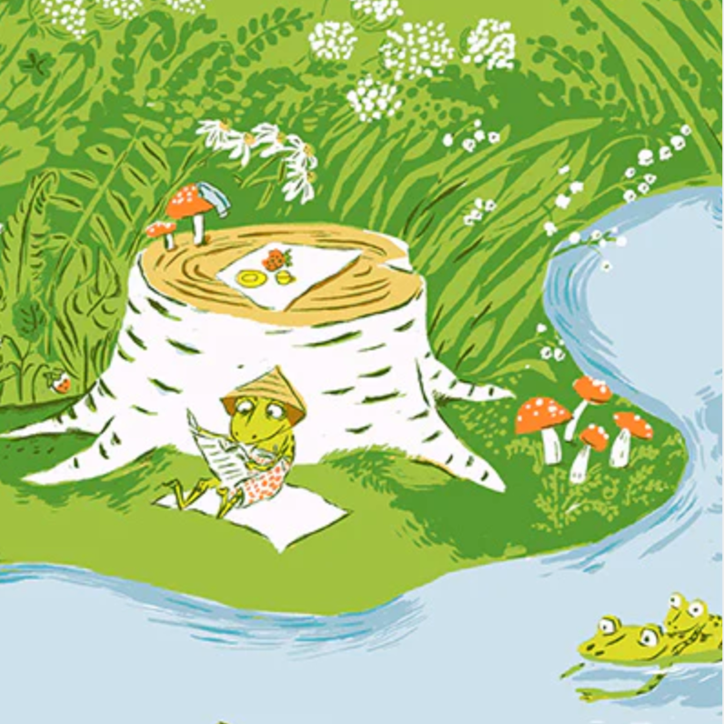 Heather Ross Windham Fabrics Studio Edit Frog Pond Blue 37022D-1