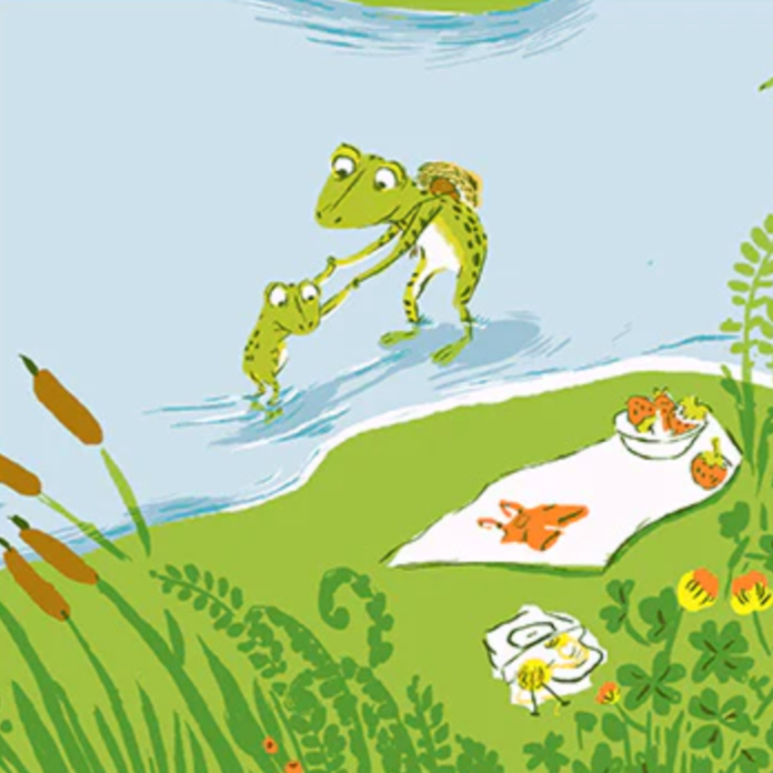 Heather Ross Windham Fabrics Studio Edit Frog Pond Blue 37022D-1