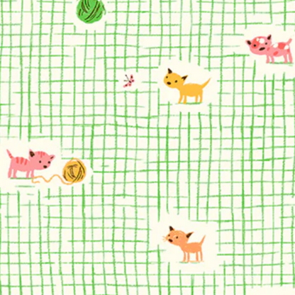 Heather Ross Windham Fabrics Studio Edit Kitten Plaid Green 40929D-2